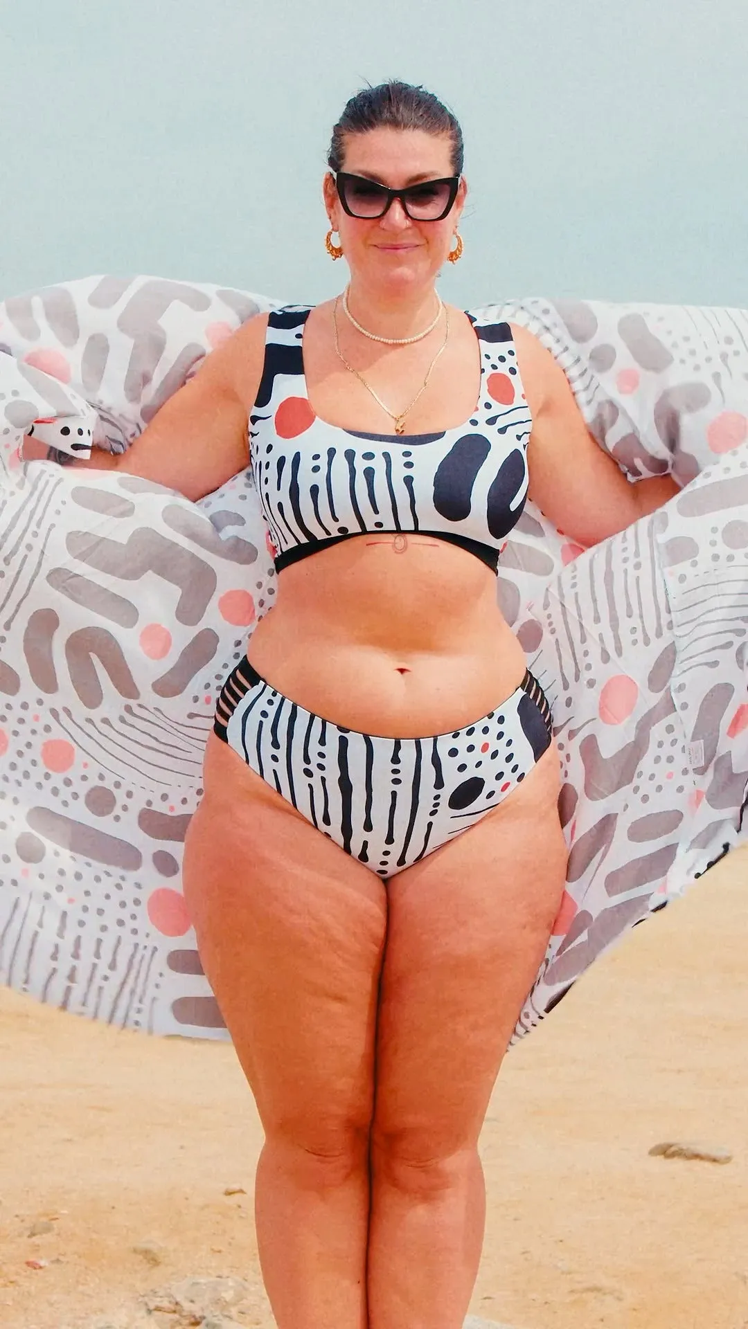 Cheeky Reversible High Waist Petite In Cuppa Print and Black sold by Manners London product image thumbnail 3