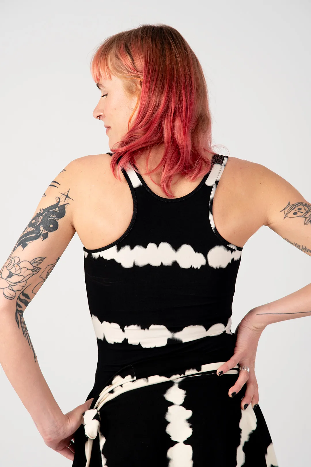 Shinni Neck Full Length Tank Top In Blot Black sold by Manners London product image thumbnail 4
