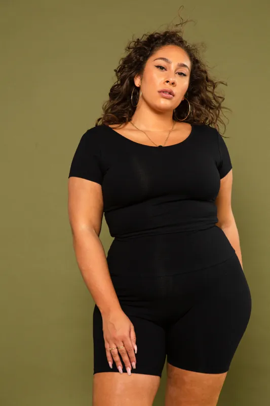 Reversible Full Length Tee in Black made by Manners London