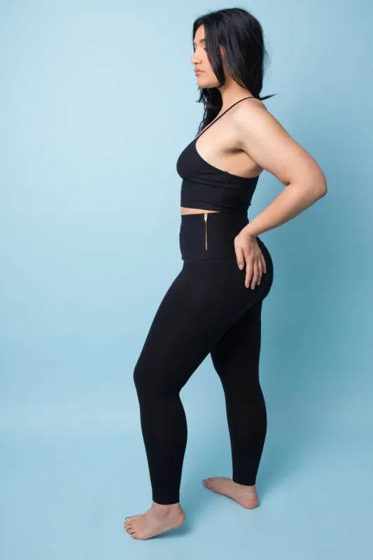 Super High Waist Tib Pant Petite in Black sold by Manners London