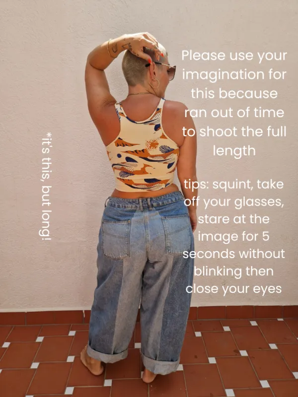Shinni Neck Full Length Tank Top in Ikan made by Manners London