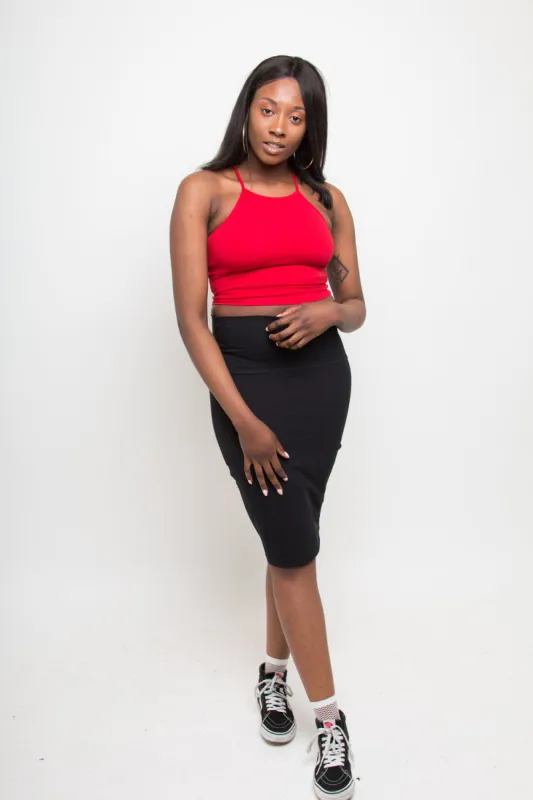 Favell Pencil Skirt In Black sold by Manners London