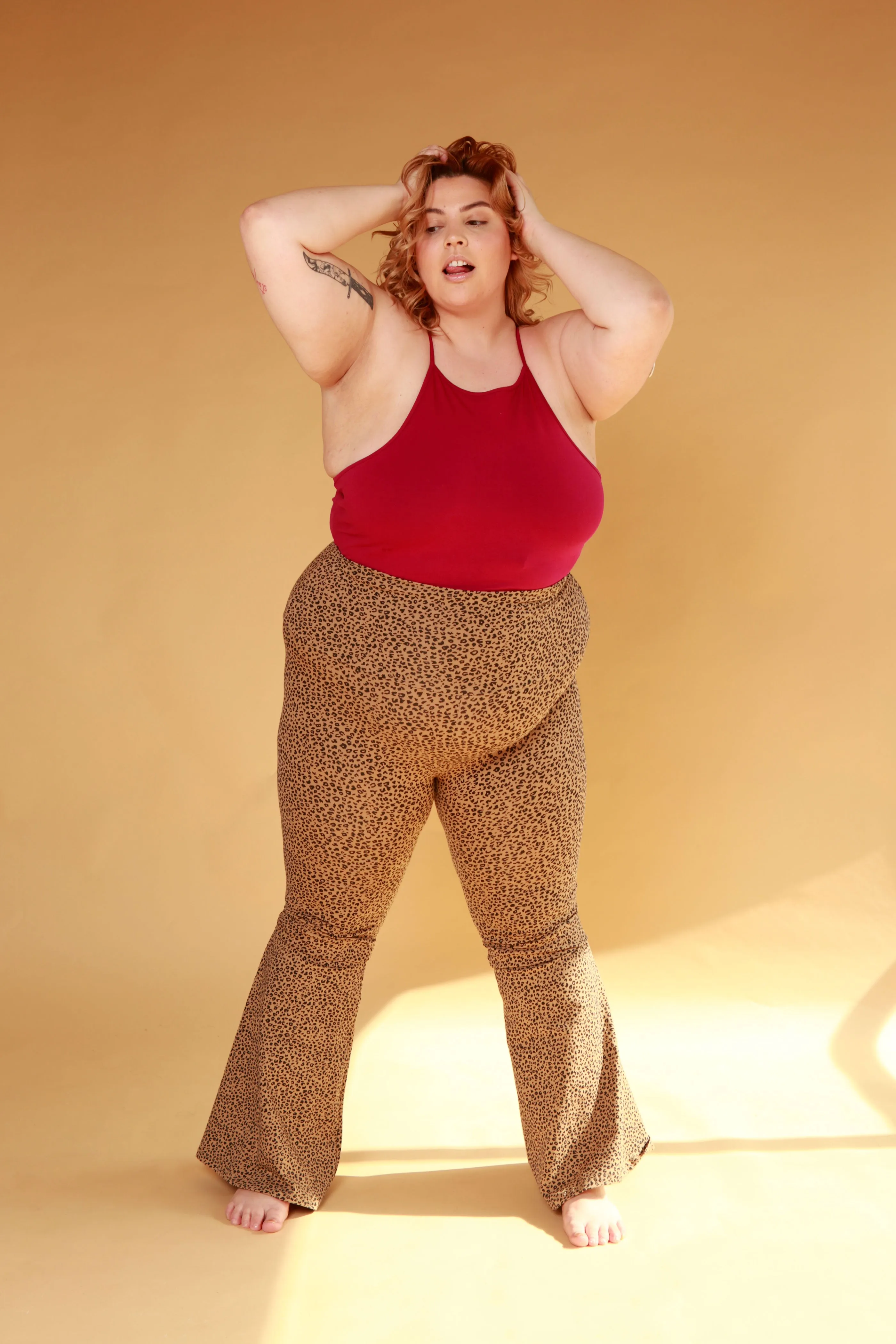 Faiza Flare Trousers in Classic Leopard sold by Manners London product image thumbnail 5