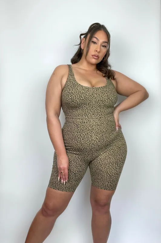 Api Playsuit in Classic Leopard Print sold by Manners London