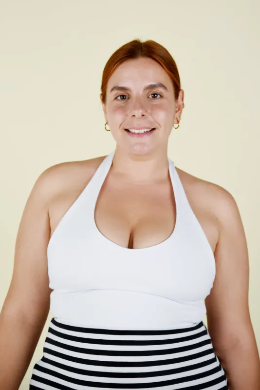 Halter Full Length Top in White sold by Manners London