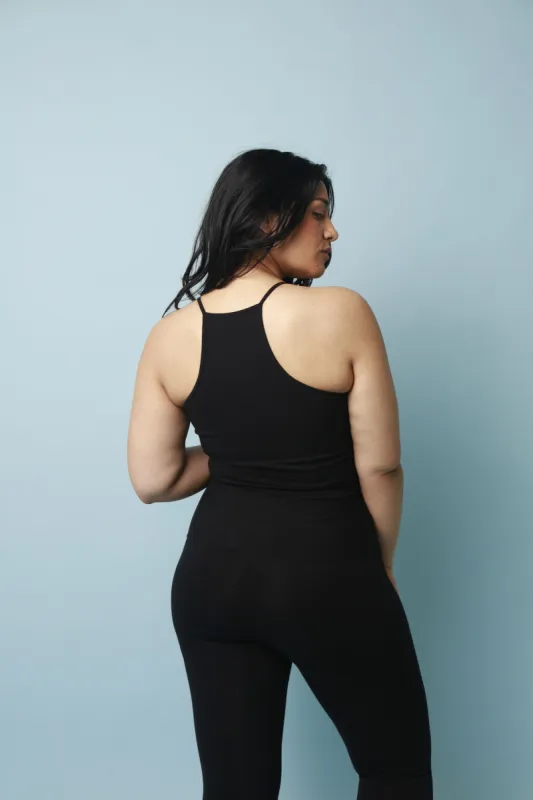EKA Racer Full Length Top in Black sold by Manners London