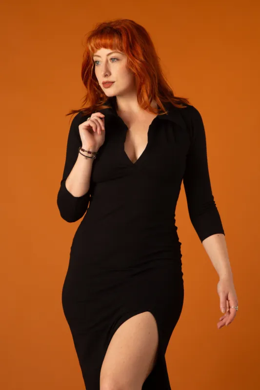 Zaba Maxi Dress in Black sold by Manners London