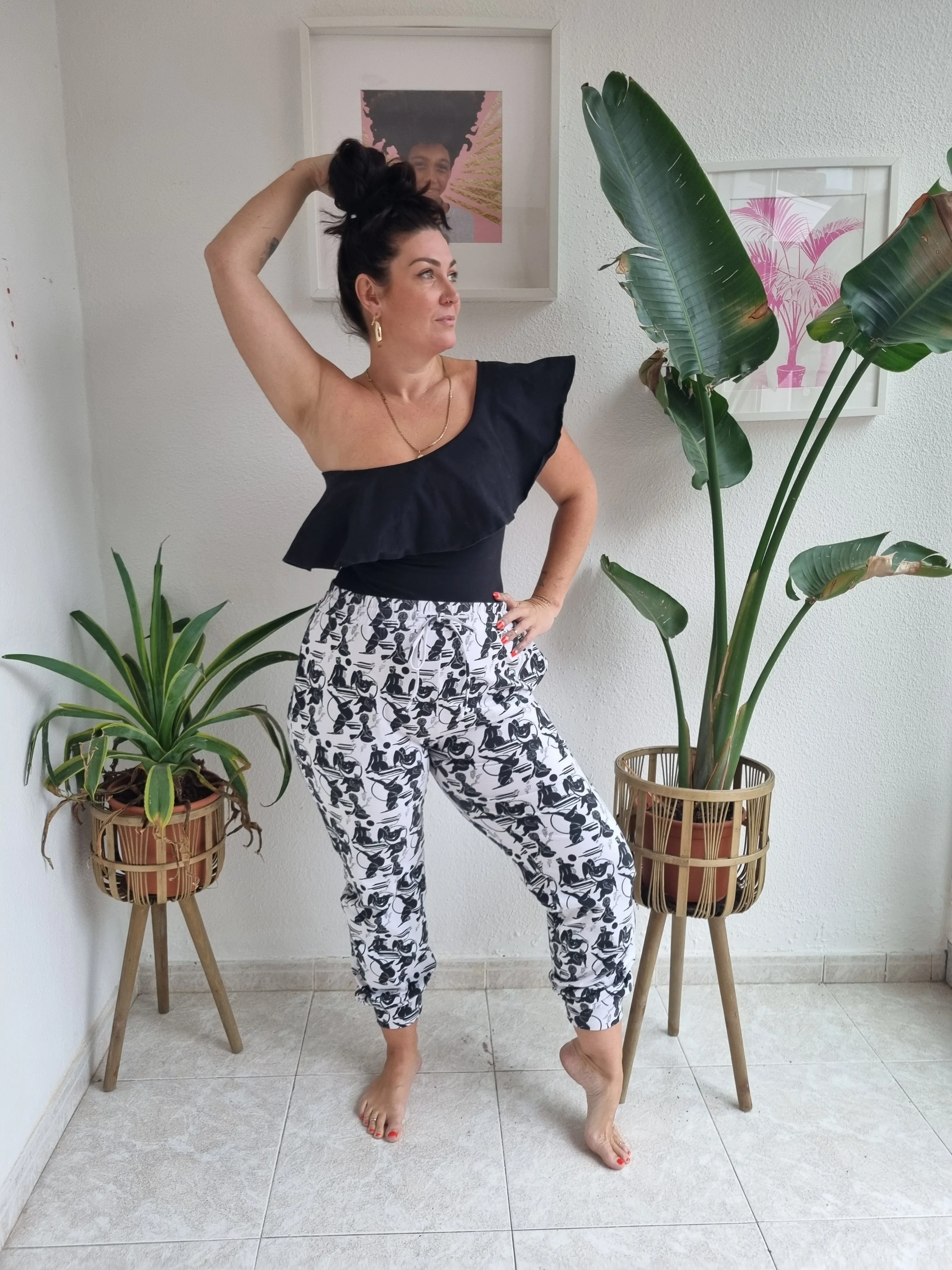 Trackie Trousers 2.0 (with string) in Sisterhood sold by Manners London