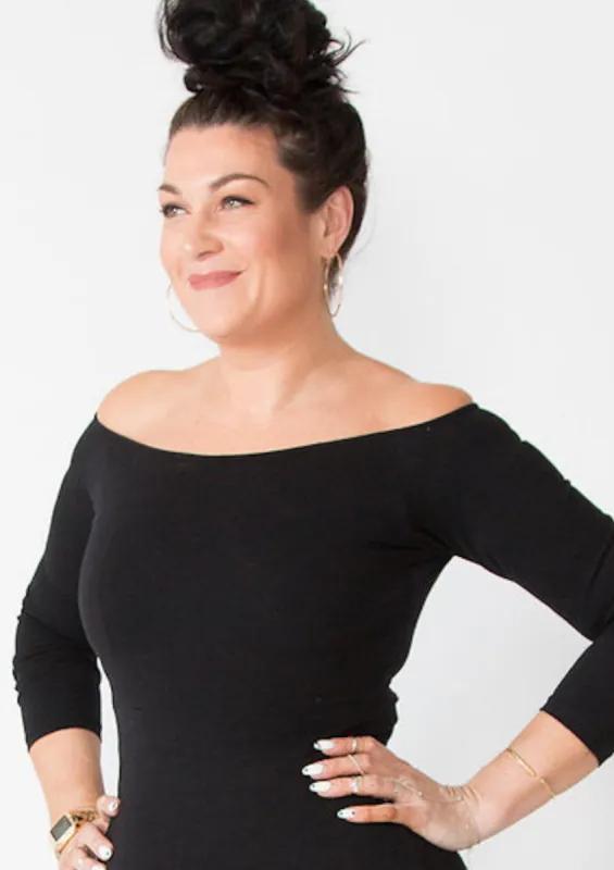 Baza Full Length Top in Black sold by Manners London