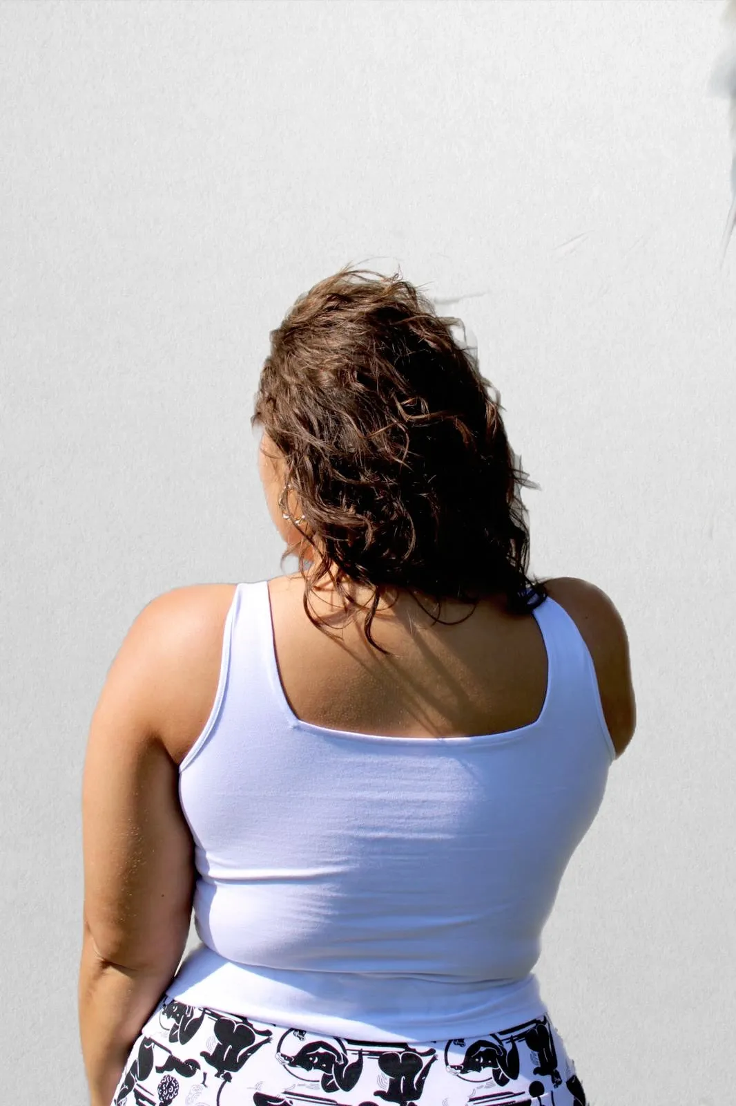 Square Neck Vest Full Length in White sold by Manners London product image thumbnail 4