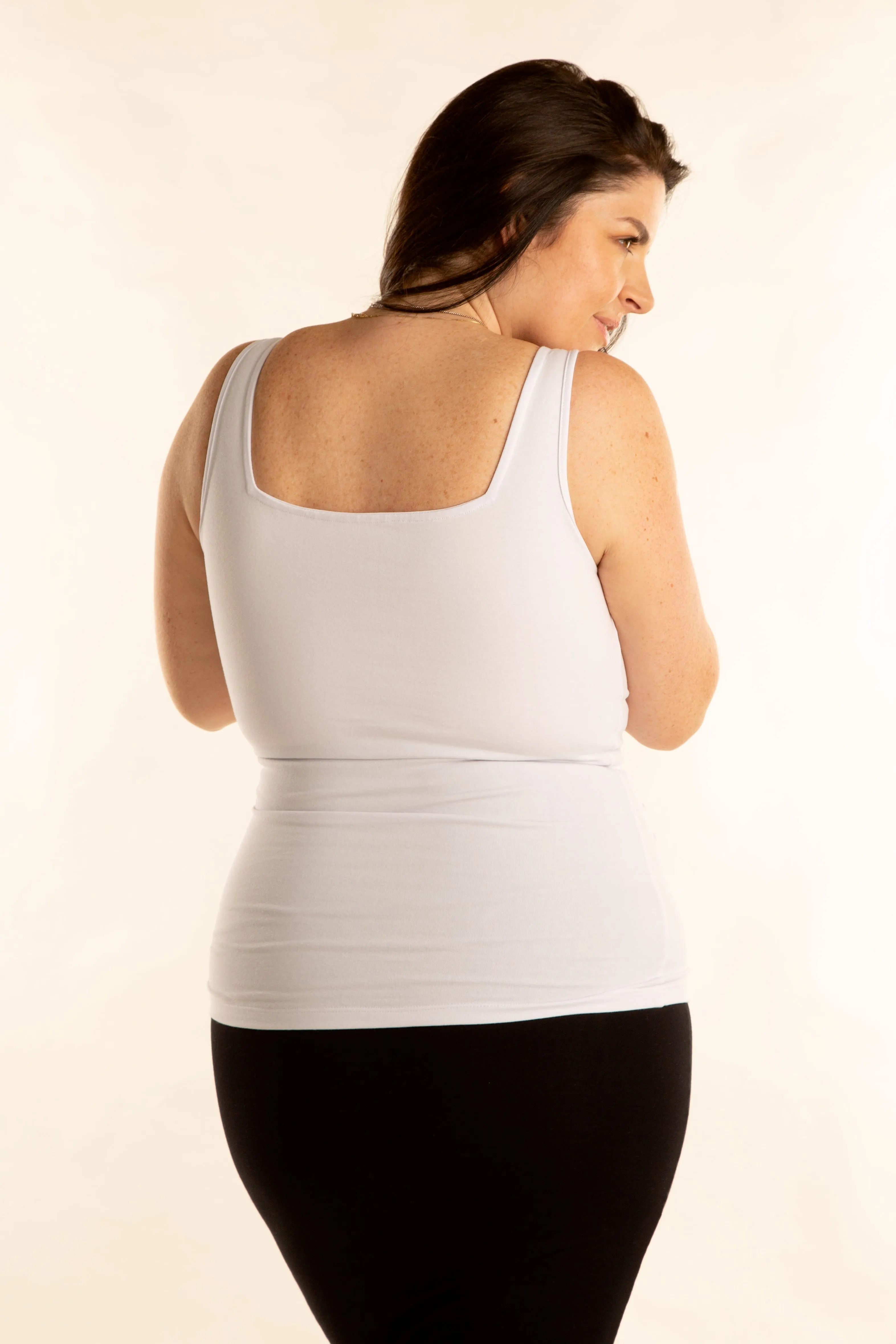 Square Neck Vest Full Length in White sold by Manners London product image thumbnail 2