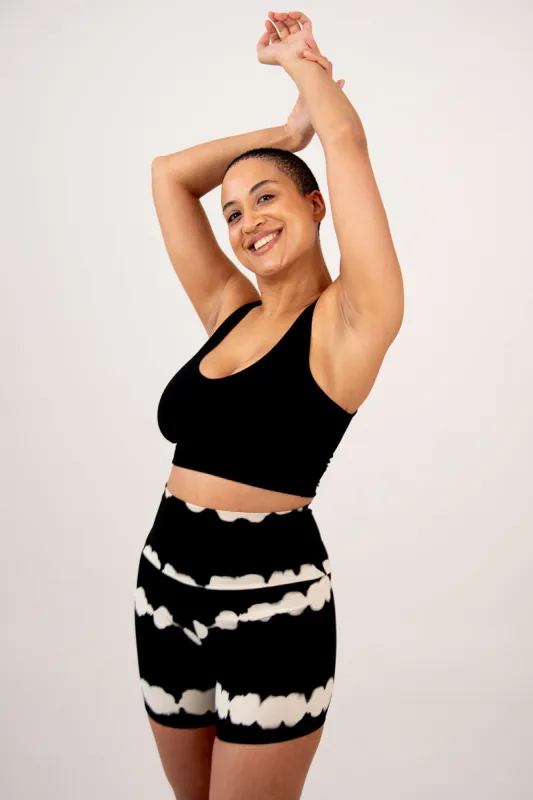 Cross Back Crop Bra In Black sold by Manners London