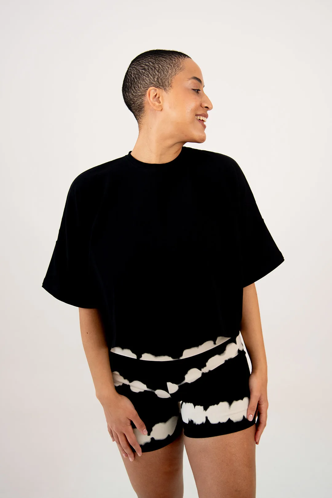 Oversize Crop Tee In Black sold by Manners London product image thumbnail 5