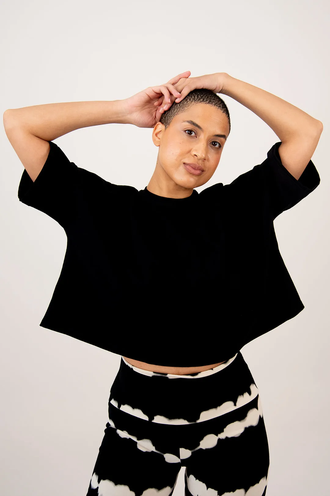Oversize Crop Tee In Black sold by Manners London product image thumbnail 4