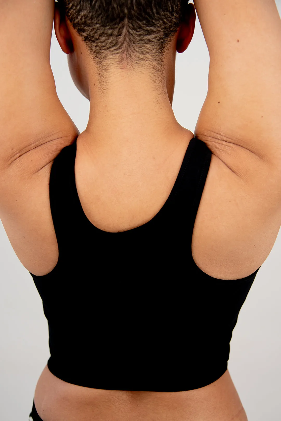 Shinni Neck Crop Tank Top In Black sold by Manners London product image thumbnail 2