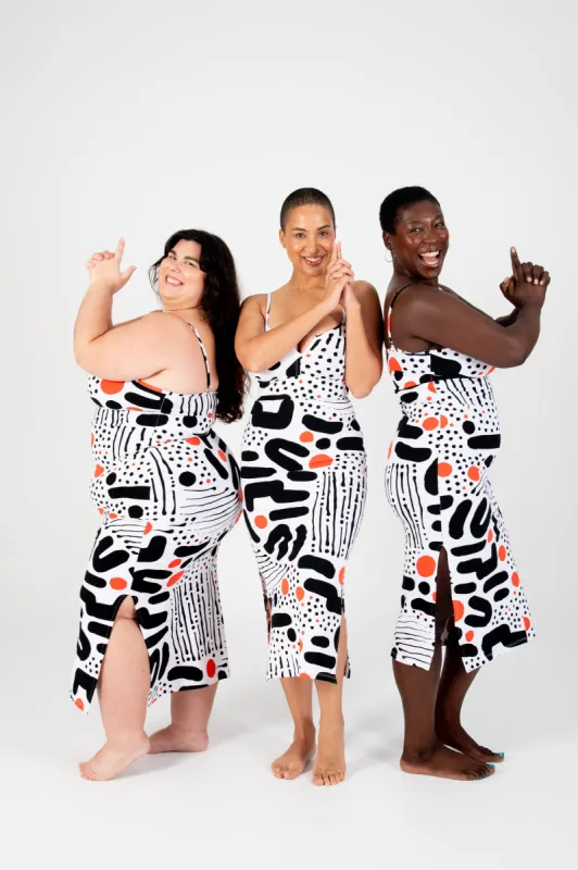 Saffi Midi Dress in Cuppa sold by Manners London