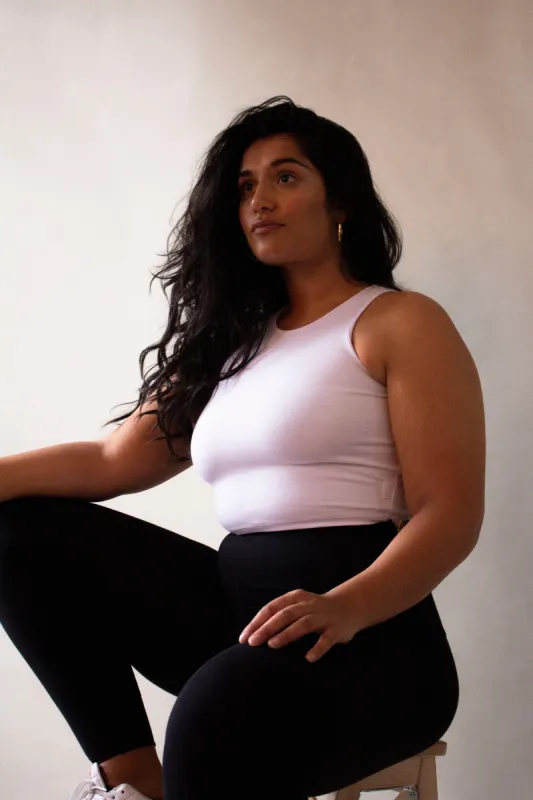 Iza Crop Vest Top in White made by Manners London