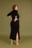 Zip Midi Dress 3/4 Sleeve in Black sold by Manners London