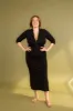 Zip Midi Dress 3/4 Sleeve in Black sold by Manners London