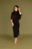 Zip Midi Dress 3/4 Sleeve in Black sold by Manners London