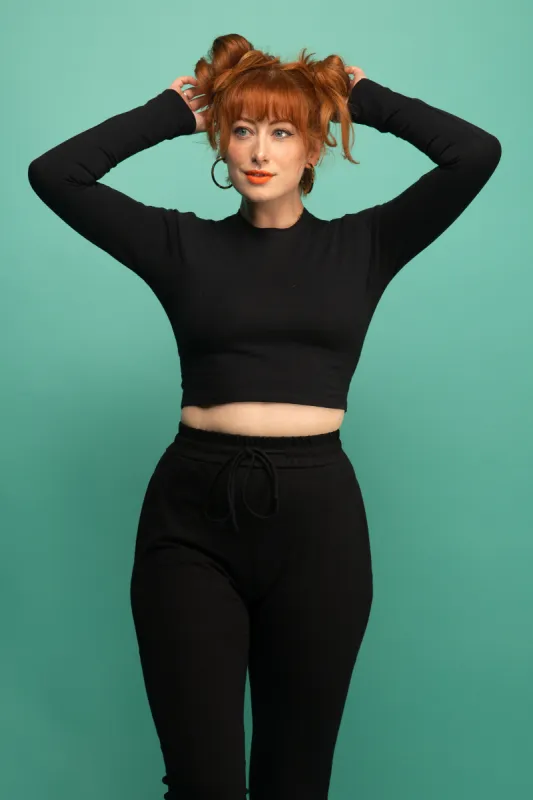 Leki Crop Top in Black sold by Manners London