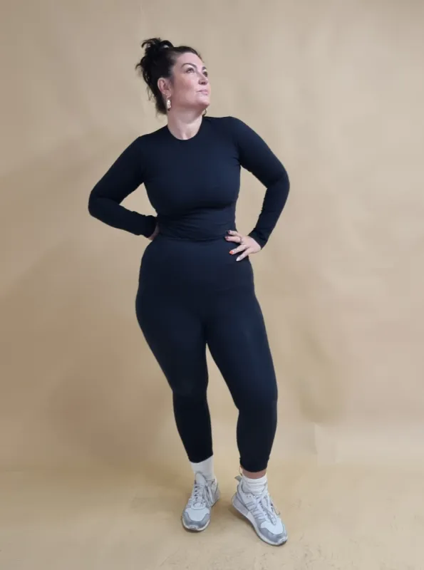 Leki Full Length Top in Black sold by Manners London
