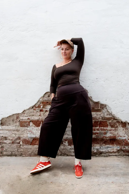 Puff Pants Petite in Cafe sold by Manners London