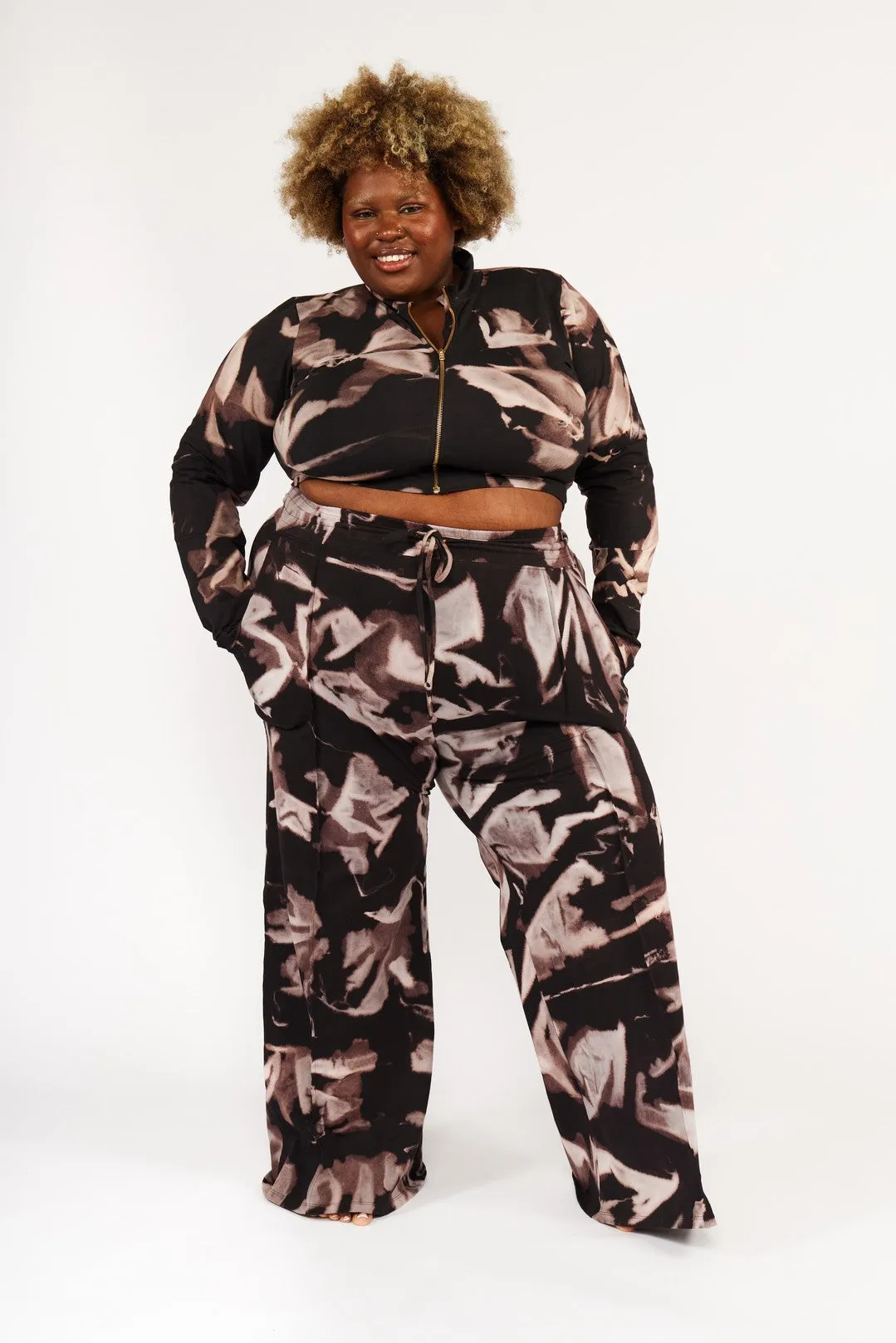 Zip Jacket Crop Long Sleeve with Hole in Hujan Manis sold by Manners London