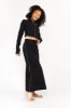 Zip Jacket Crop Long Sleeve with Hole in Black sold by Manners London