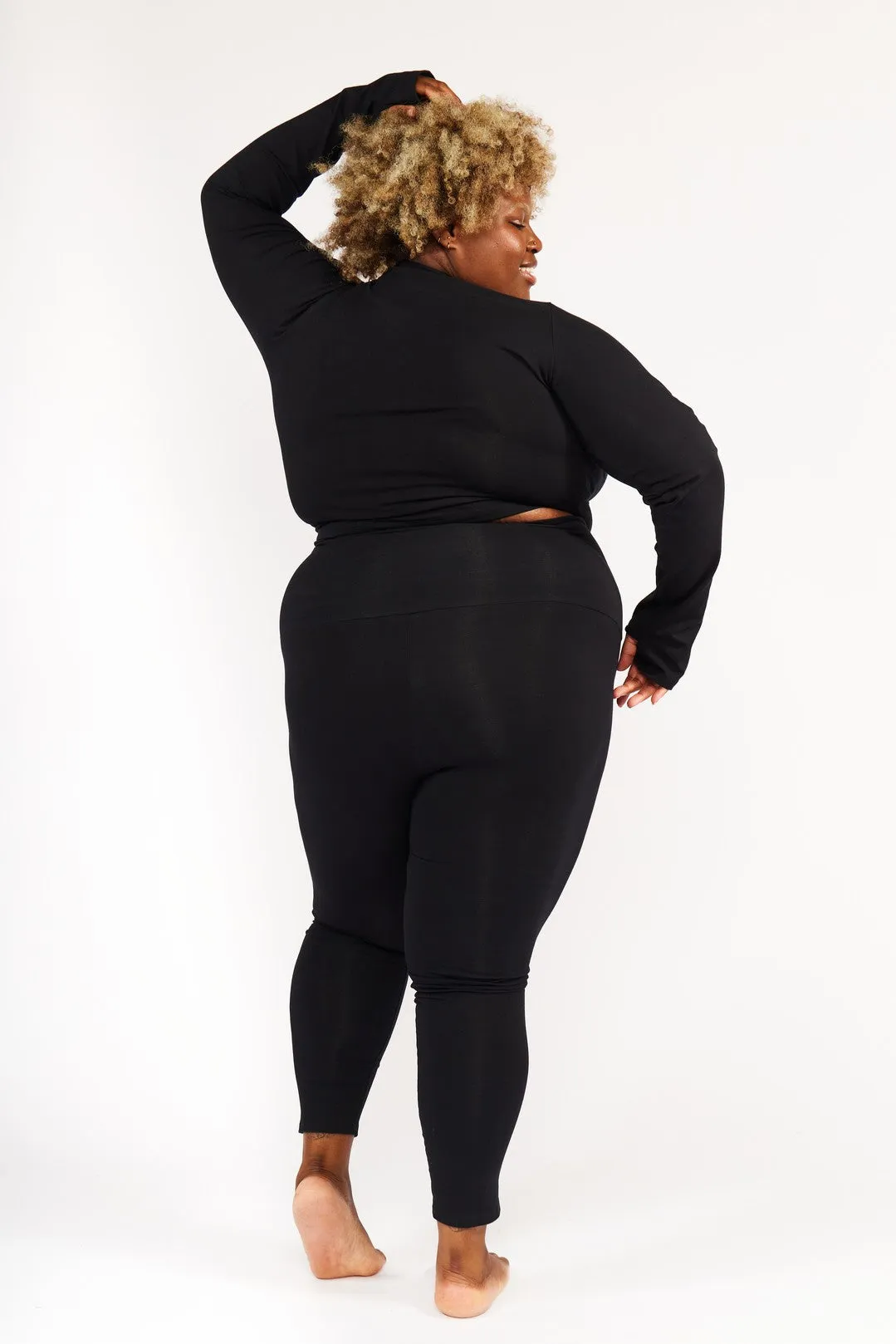 Zip Jacket Crop Long Sleeve with Hole in Black sold by Manners London product image thumbnail 5