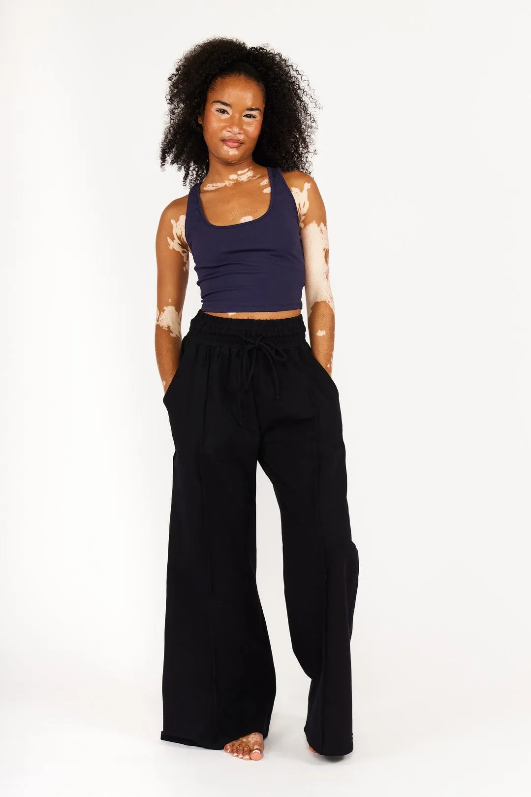 Shinni Neck Crop Tank Top In Eclipse sold by Manners London product image thumbnail 4