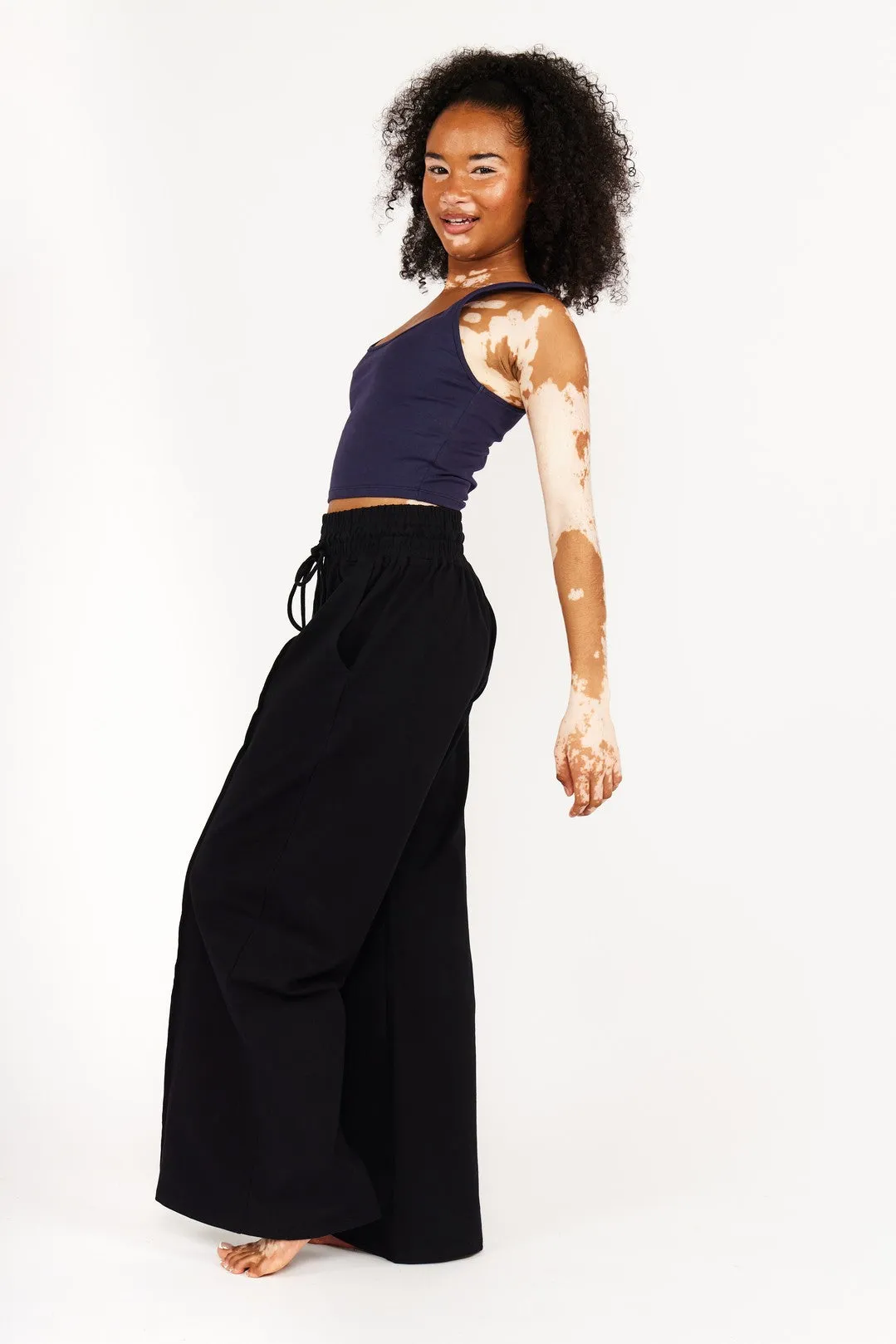 Shinni Neck Crop Tank Top In Eclipse sold by Manners London product image thumbnail 5