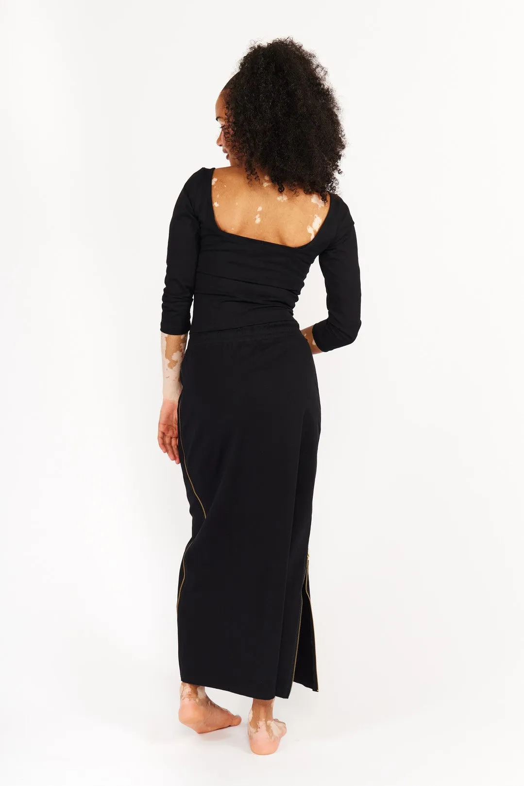 New Square Neck Full Length Top (Long Sleeves) in Black sold by Manners London product image thumbnail 2