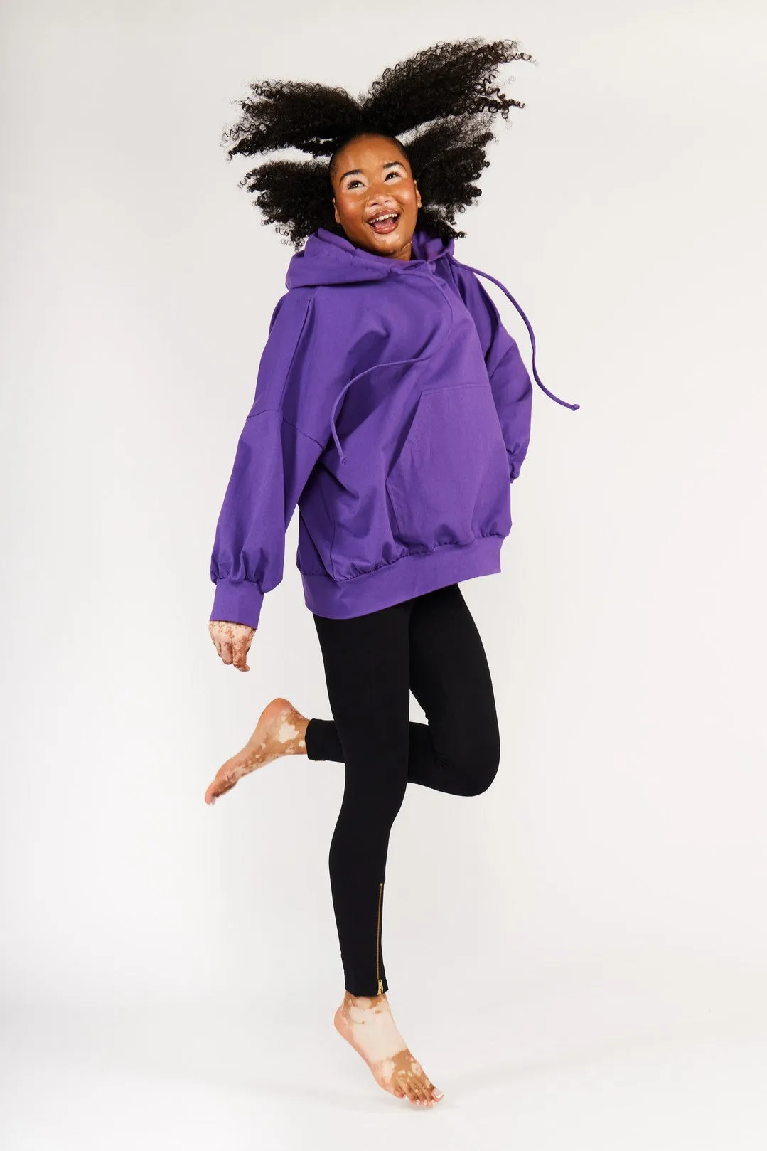Limited Edition Oversized Full Length Hoodie in T.Purple sold by Manners London product image thumbnail 3