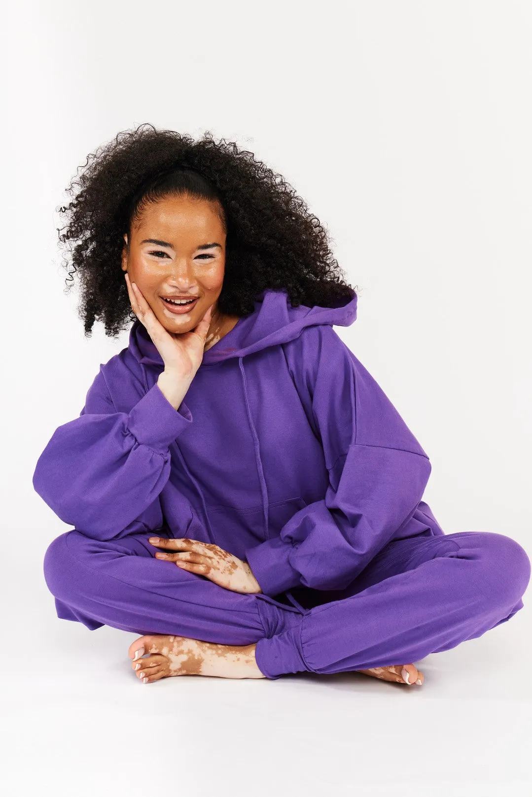 Limited Edition Oversized Full Length Hoodie in T.Purple sold by Manners London product image thumbnail 4
