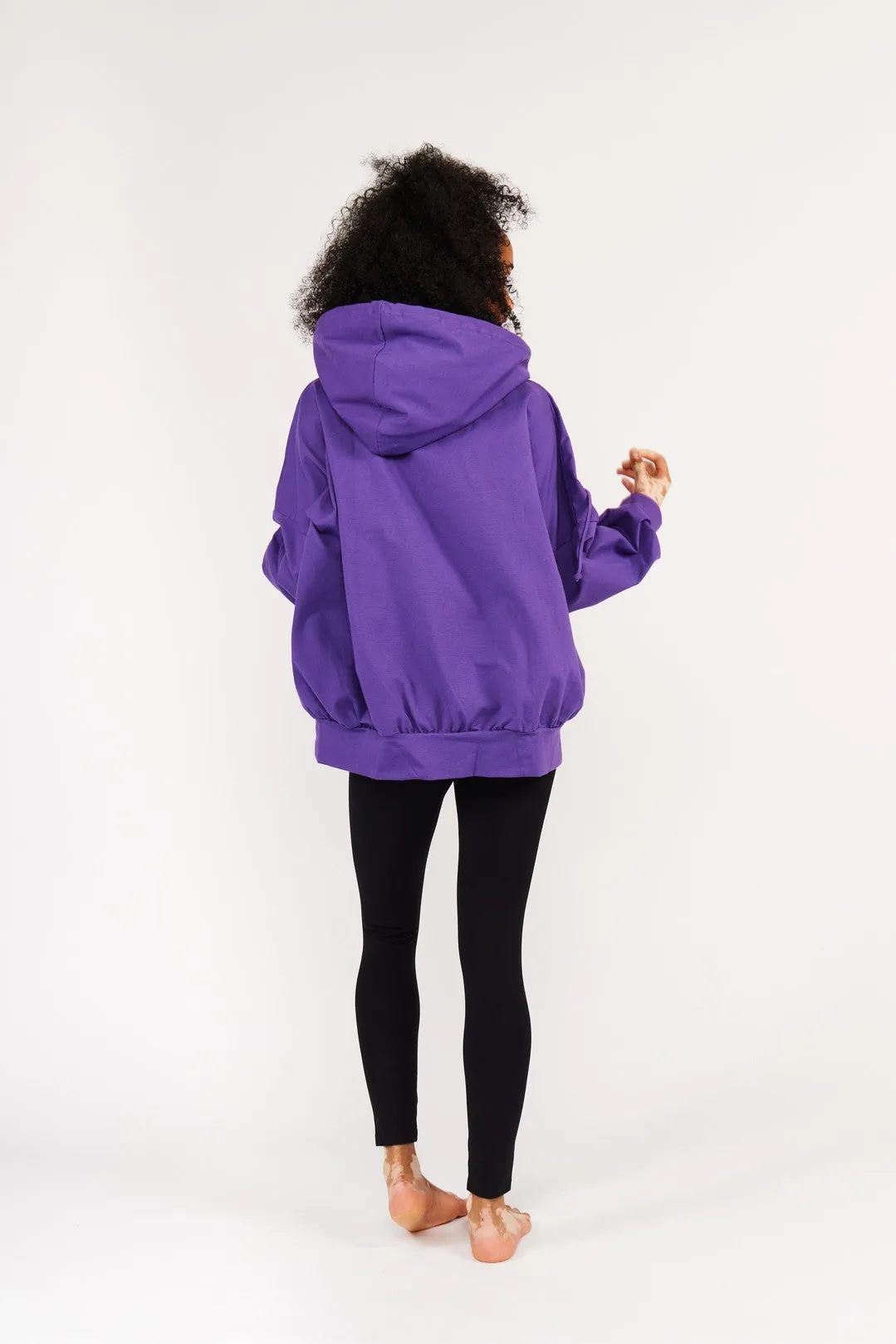 Limited Edition Oversized Full Length Hoodie in T.Purple sold by Manners London product image thumbnail 2