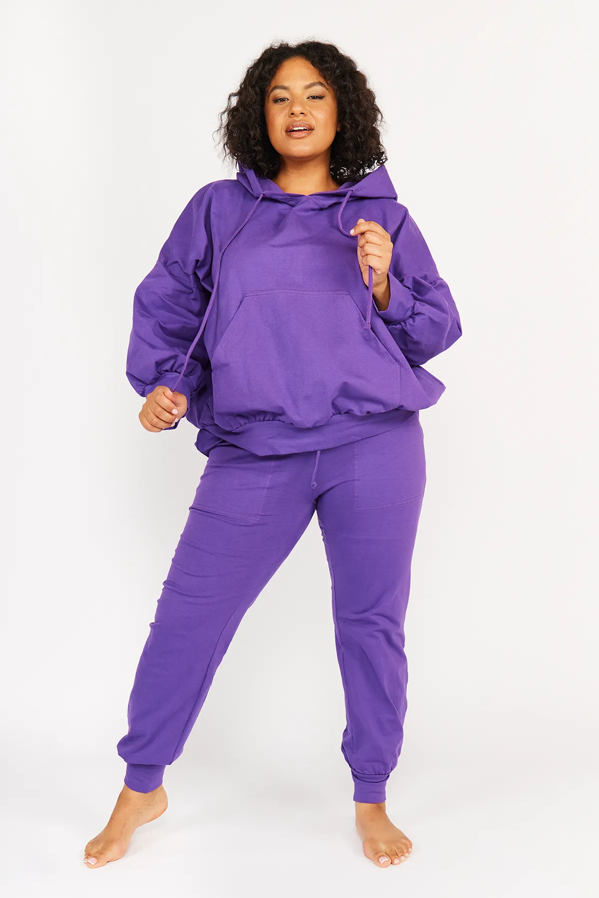 Limited Edition Oversized Cropped Hoodie in T.Purple sold by Manners London product image thumbnail 2