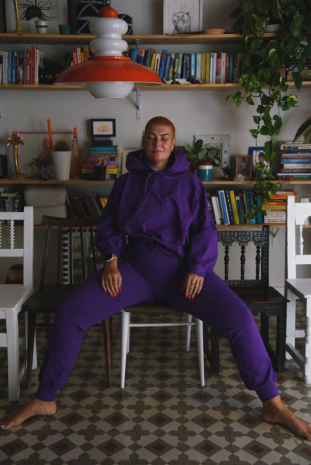 Limited Edition Oversized Cropped Hoodie in T.Purple sold by Manners London product image thumbnail 5