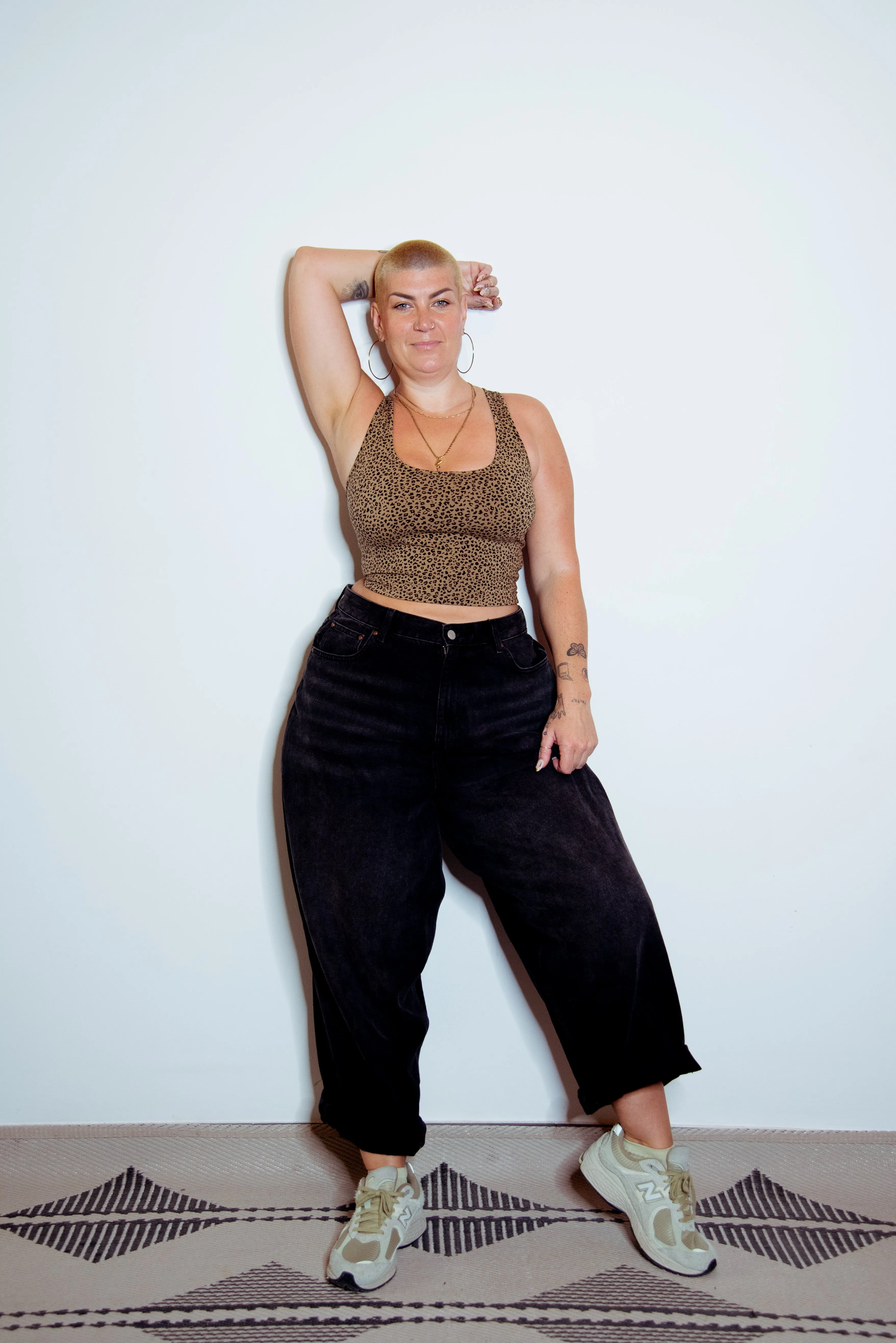 Shinni Neck Crop Tank In Classic Leopard sold by Manners London product image thumbnail 5