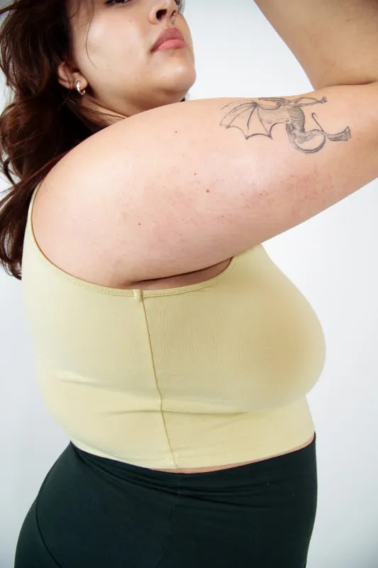 Iza Crop Vest Top in NEW Sage Green sold by Manners London