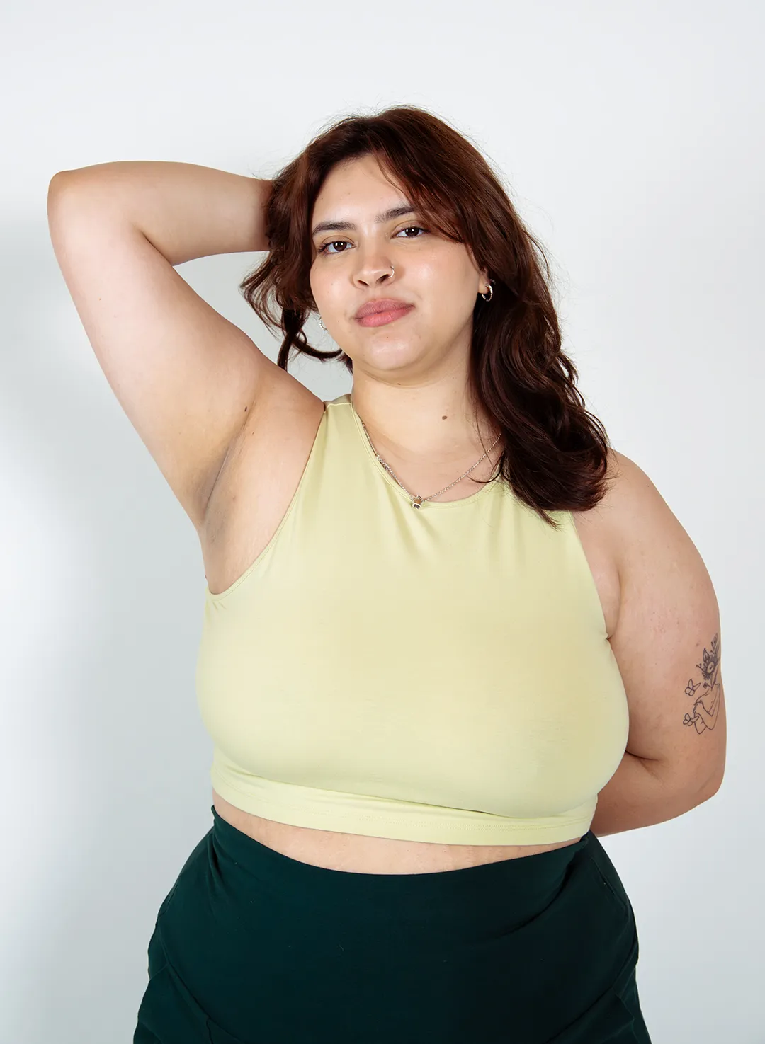 Iza Crop Vest Top in NEW Sage Green sold by Manners London product image thumbnail 2