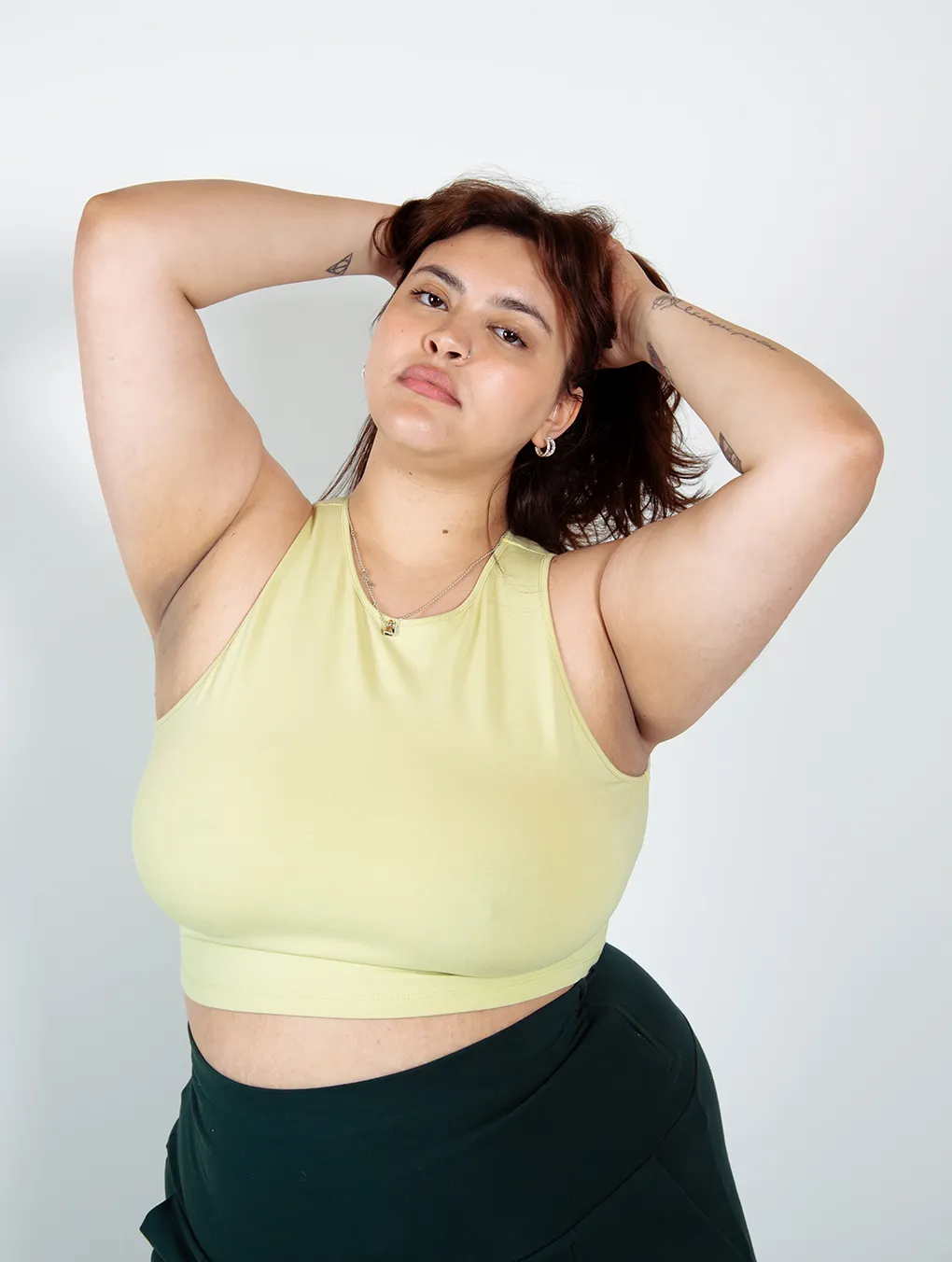 Iza Crop Vest Top in NEW Sage Green sold by Manners London product image thumbnail 4