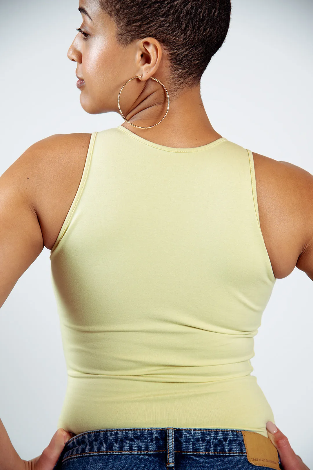 Iza Full Length Vest Top in NEW Sage Green sold by Manners London product image thumbnail 4