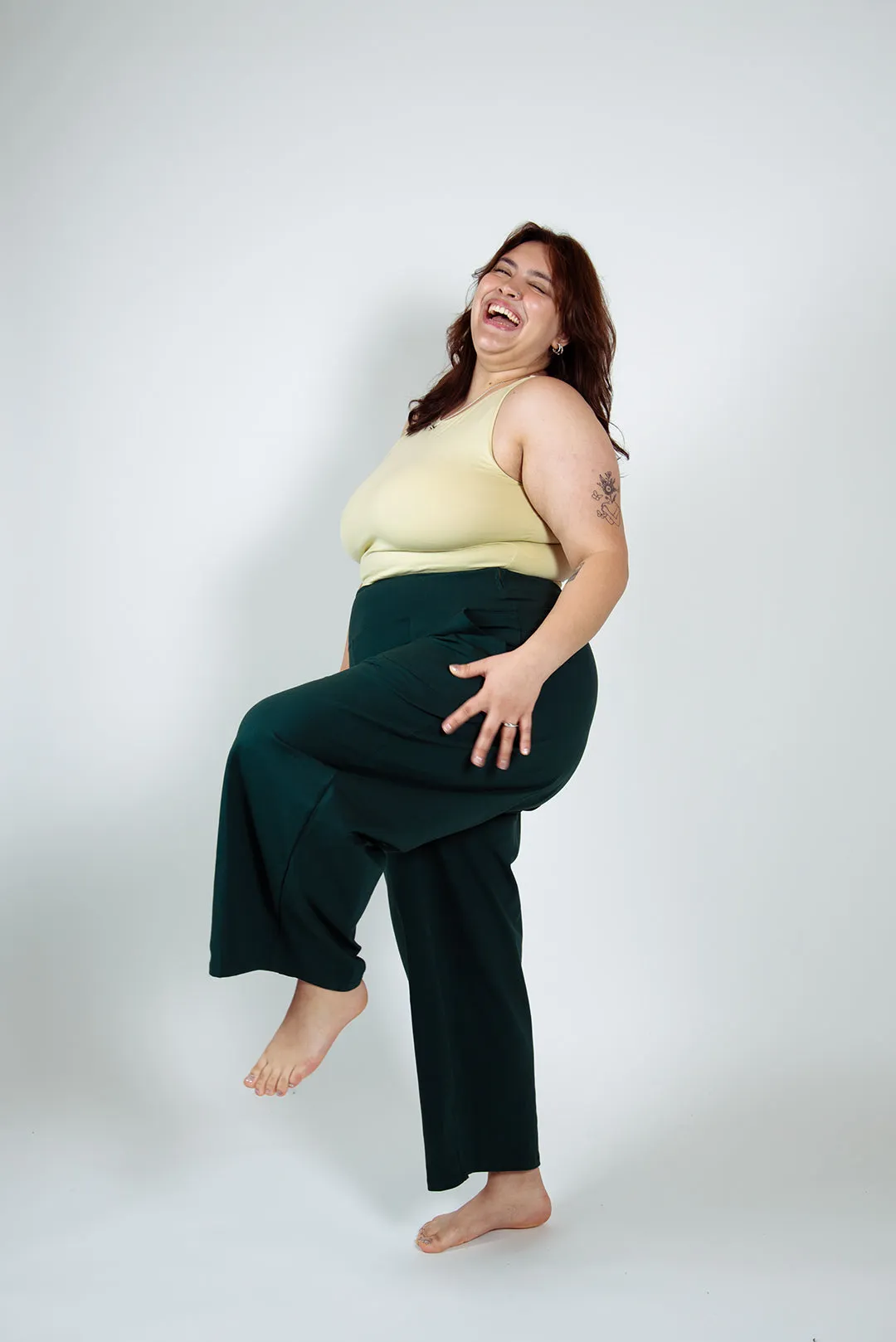 Puff Pants Petite in Forest Green sold by Manners London product image thumbnail 3