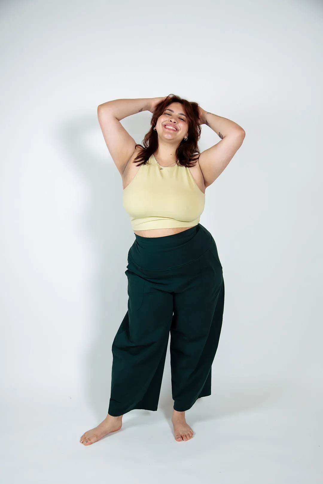 Puff Pants Petite in Forest Green sold by Manners London product image thumbnail 4