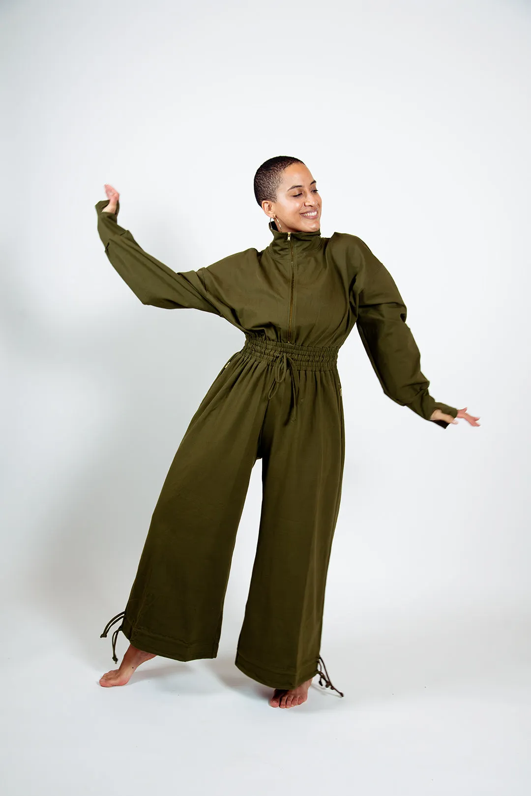 Boiler Suit Petite in Khaki Green sold by Manners London product image thumbnail 5