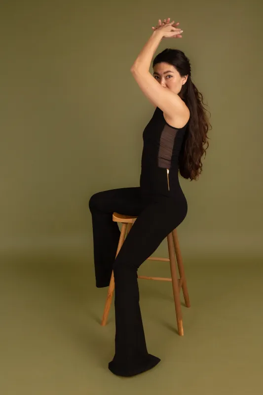 Faiza Flare Trousers Petite in Black sold by Manners London