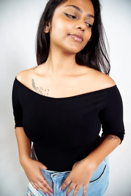 Bardot Full Length Top in Black sold by Manners London