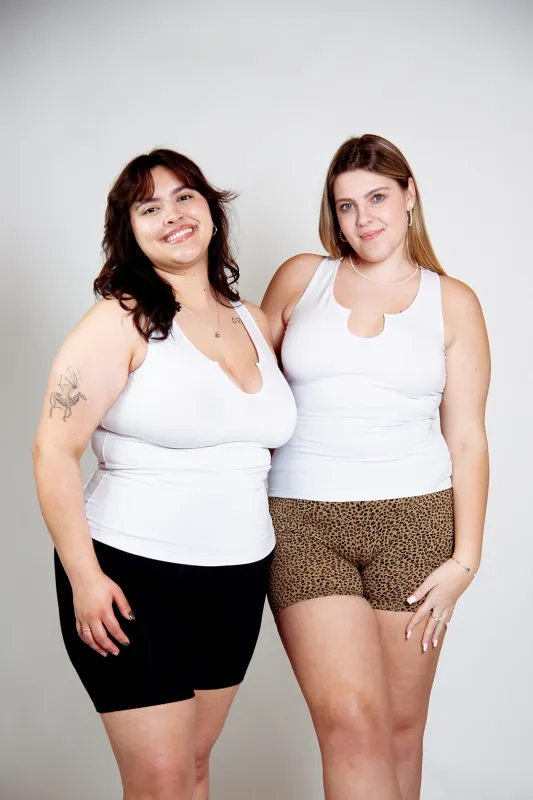 U Front Full Length Top sleeveless in White sold by Manners London