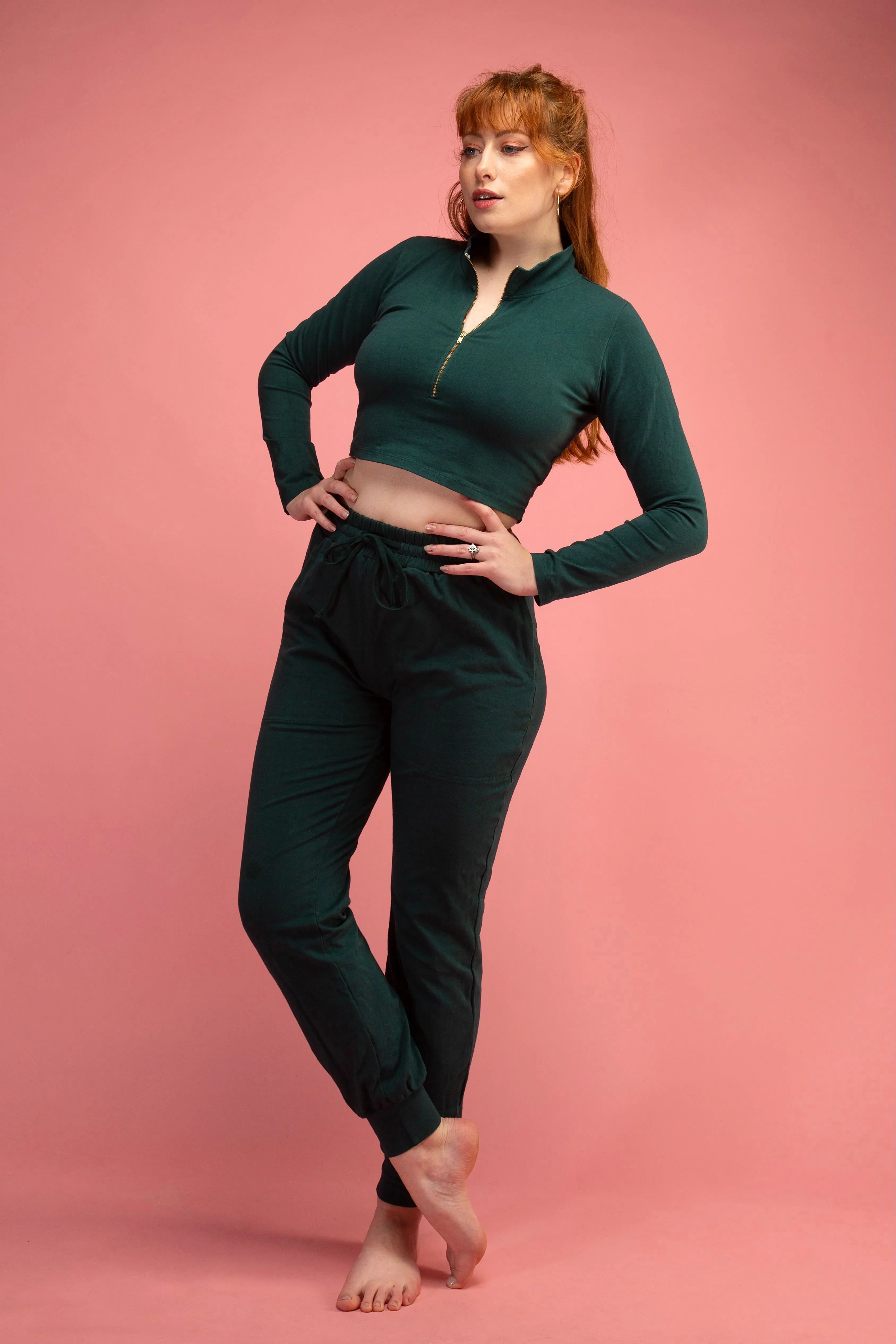 Trackie Trousers in Forest Green sold by Manners London product image thumbnail 4